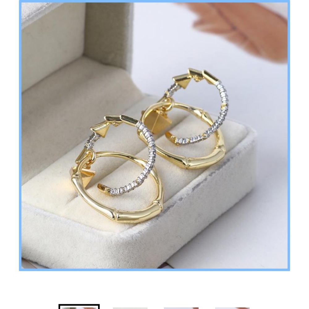 Alexis Bittar Gold Crystal encrusted orbit earring - Picture 2 of 5